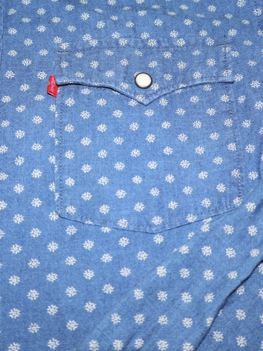 Levi's Blue Printed Denim Western Button-Down Shirt
